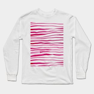 Irregular watercolor lines - red Long Sleeve T-Shirt